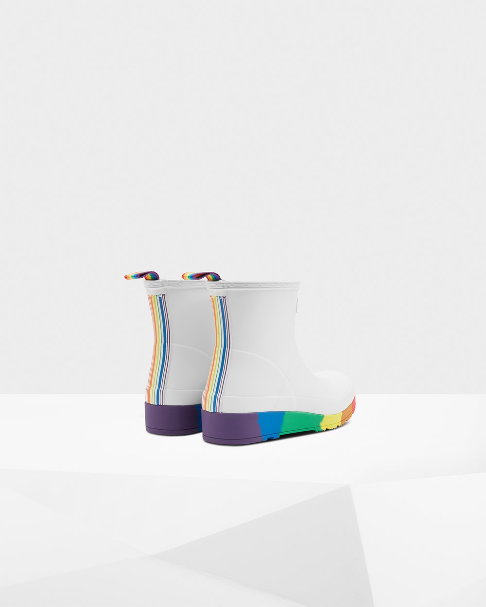 Hunter Play Støvler Dame Hvide | Original Pride Flatform Rain | WLRGB-0796